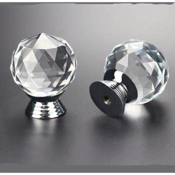 30mm Crystal Clear Glass Cabinet Knobs