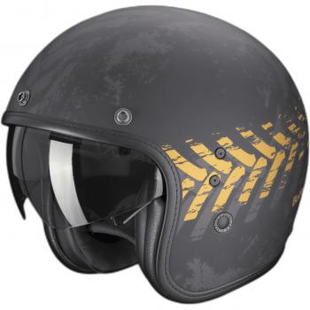 Casco Jet Scorpion Belfast Evo Nevada Negro Mate-Dorado (XS 54-55)