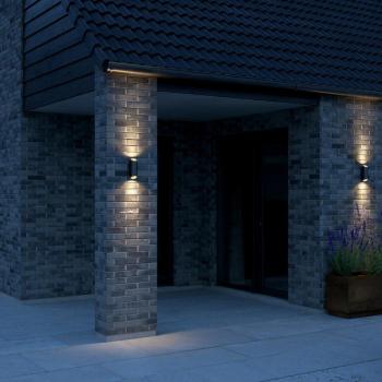 Applique Murale Nordlux Nico Aluminium Noir IP54 GU10 ↑↓
