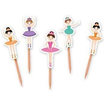 Picks Stuzzicadenti Sagomati Ballerine Danza Compleanno Bambini Festa Tema Acces