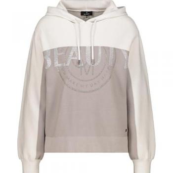 Monari Sudadera Gris Claro con Detalles Blancos