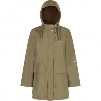 Geox W Dandra Parka de Poliéster Suave “Oliva Quemada”