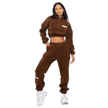 Tom Barron Damen Trainingsanzug REGULAR FIT FLEECE MATERIAL mit Label-Applikationen