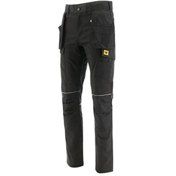 Pantaloni da Lavoro Caterpillar con Tasche per Ginocchiere, Impermeabili, Nero 44