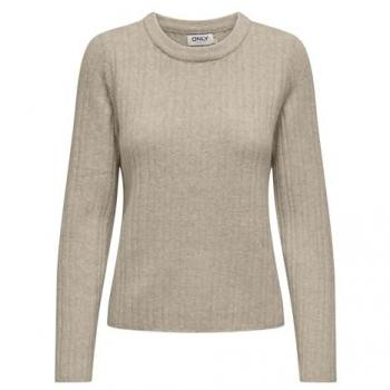Jersey de punto acanalado ONLY Jeanett en color beige