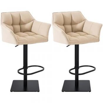 Damaso Barhocker 2er Set in Schwarz und Creme