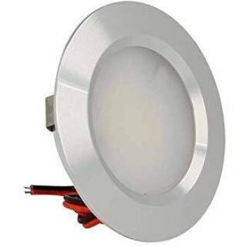 Mini Faretto LED da incasso rotondo 3W AC/DC 12V DC 24V Bianco Freddo Foro 50mm Colore Alluminio Satinato