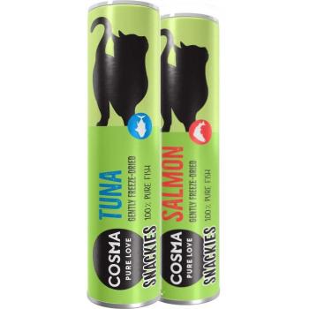 Cosma Snackies Duo de Saveurs - Thon et Saumon - Friandises Lyophilisées pour Chat - 46 g