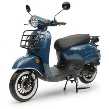 Burnout Motorroller Luna Retro Roller Ozeanblau 50 ccm 45 km/h Euro 5