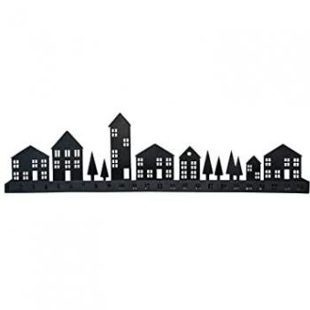 Advent Tealight Centrepiece Metal Black H20Cm W70Cm D6Cm
