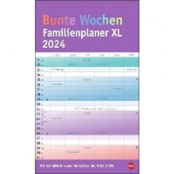 Bunte Wochen Familienplaner XL 2024
