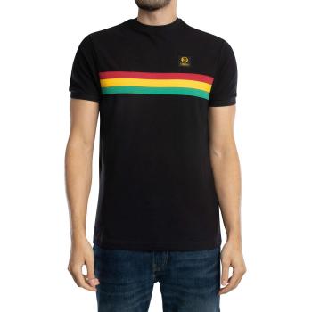 T-shirt piqué noir à rayures vintage Trojan