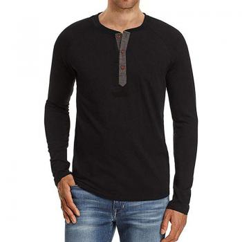 Long Sleeve Solid Color Skateboarding Tee for Men