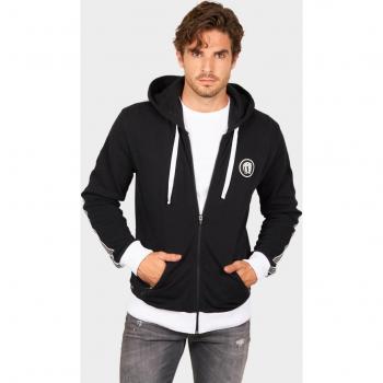 Sudadera “Rider Esqueleto” negra con capucha y cremallera para hombre