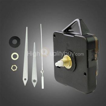 Black Quartz Clock Mechanism DIY Repair Kit with White Hands