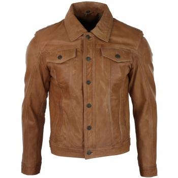 Browntailored Men’s Leather Bike Jacket – S