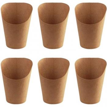 Gobelets en papier Kraft 300 ml - 100 pièces pour frites et snacks