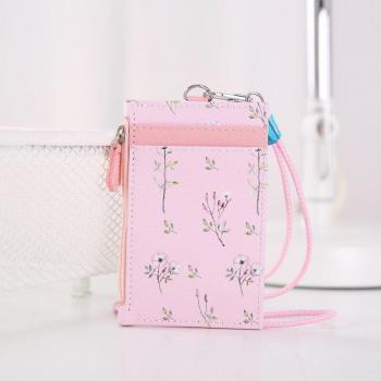 Tarjetero de Cuero PU con Correa de Cuello Floral