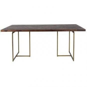 Mesa de Comedor Dutchbone 'Class' de Madera y Latón Antiguo 220x90 cm