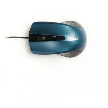 Rato Iggual Ergonômico RL 800 dpi Azul e Preto