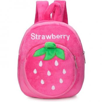 Soft Strawberry Plush Book Bag for Kids