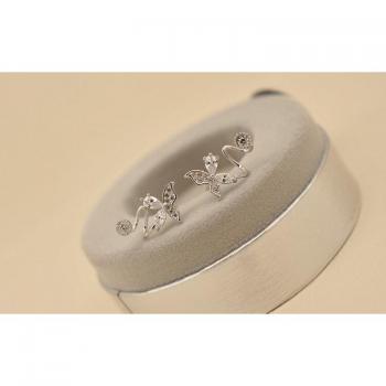 Aretes con diseño de mariposa y cristales para damas