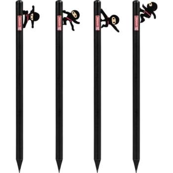 Ninja Power HB‑Bleistift (rund, schwarz) – Anhänger inklusive
