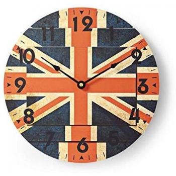 NEDIS CLWA007WD30UF Orologio da Parete Circolare | Diametro 30 cm | Immagine Union Jack