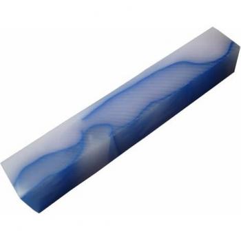 Acrylic Pen Blank (White with Blue Stripe) RZ-LB27A-BL