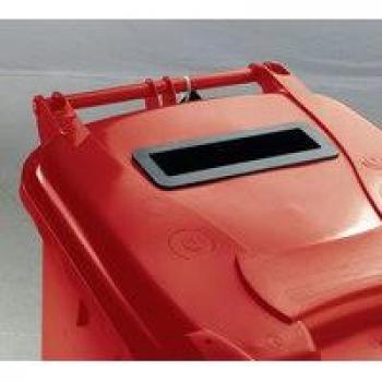 Confidential Waste Wheelie Bin 120 Litre with Slot and Lid Lock Red 377902 - 847-6635