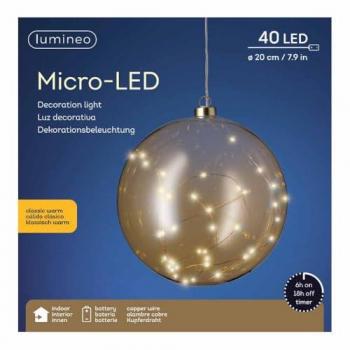 Palla Micro Led Fisso Ambra/Caldo Classico 40L Interno