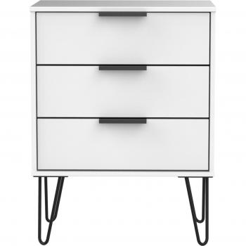 Fuji 3‑Drawer Chest (Ready Assembled) – White Matte Finish