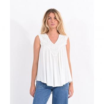MOLLY BRACKEN Blousa senza maniche dettagli ricamati