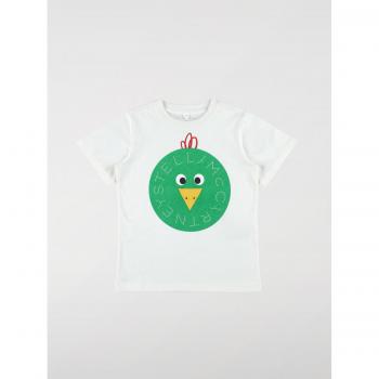 T-Shirt Unisex in Cotone Bianco con Logo Stella McCartney Kids - Taglia 4