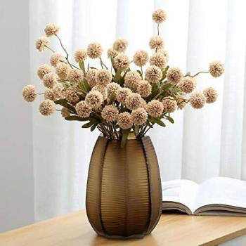 Aimili Bouquet Pissenlit en Rose – Lot de 8 fleurs artificielles