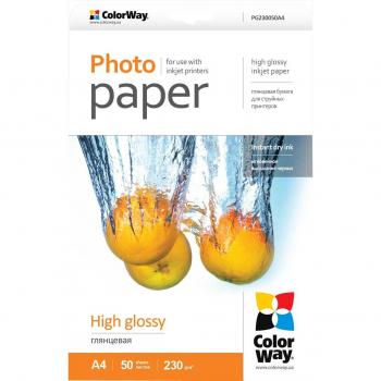 Colorway 230 g/m² Hochglanz Fotopapier, 50 Blatt A4
