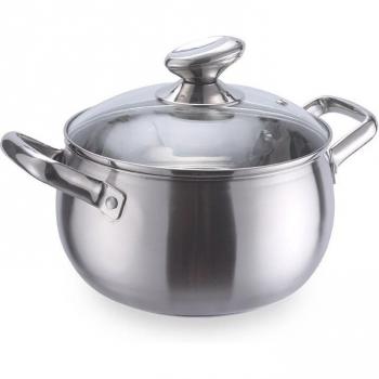 Olla Doble Asa para Sopa de Acero Inoxidable