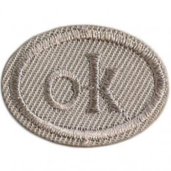 Multicolor OK Oval Embroidery Patches for Clothing - DIY Heat Transfer Iron-On Badges and Stripe Stickers