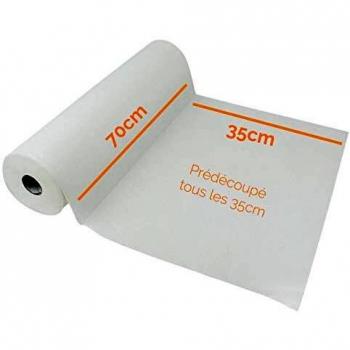 Draps d'examen blanc 100% ouate - 9 pièces 70cm x 42m