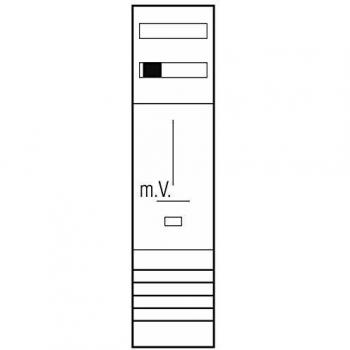 ABN Komplettfeld 1Z 1-stöckig 1050 x 250 mm Sammelschiene 5-polig mit Verdrahtung 300 mm