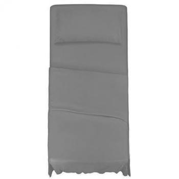 Set Lenzuola Completo Letto Singolo Grigio con Angoli e Federa