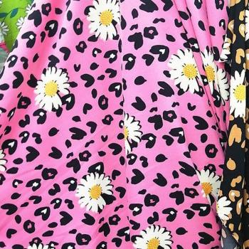 Stretchy Leopard Chiffon Material