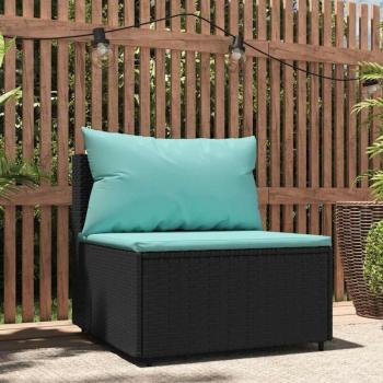 Set completo de muebles de jardín con cojines ratán sintético beige (6 piezas)