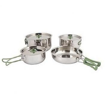 Bo-Camp Koch Set 4-teilig Camping Geschirr Edelstahl