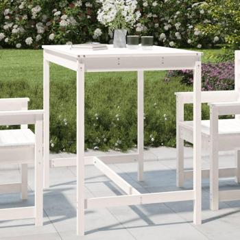 VidaXL White Outdoor Table 121x82.5x110 cm Solid Wood Pine