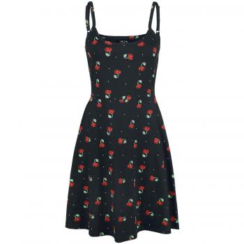Pussy Deluxe - Halvlång Sweet Cherry Klänning - Rockabilly - XS XL - Dam - Svart