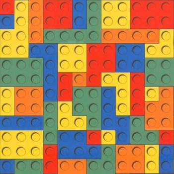 Vinyle Multicolore - Motif Briques - 2m x 9m