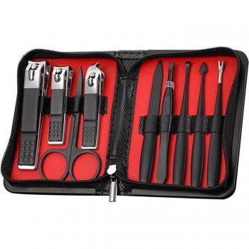 Black Leather Nail Clipper Set