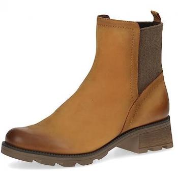 Zapato tipo botín CAPRICE amarillo en piel con talón sólido, 38.5