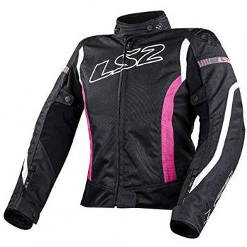 Giacca Tessile Moto Donna LS2 Gate Nero Bianco Rosa 3XL